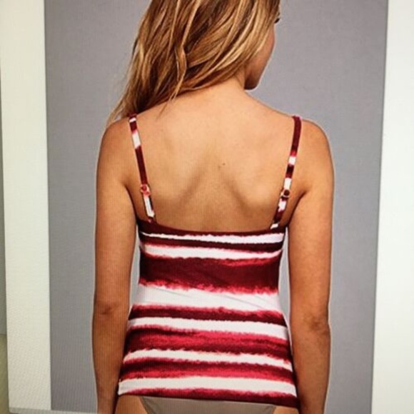 NWOT $89 LA BLANCA 10 MERLOT CHANNEL STRIPE TOP - Picture 4 of 8